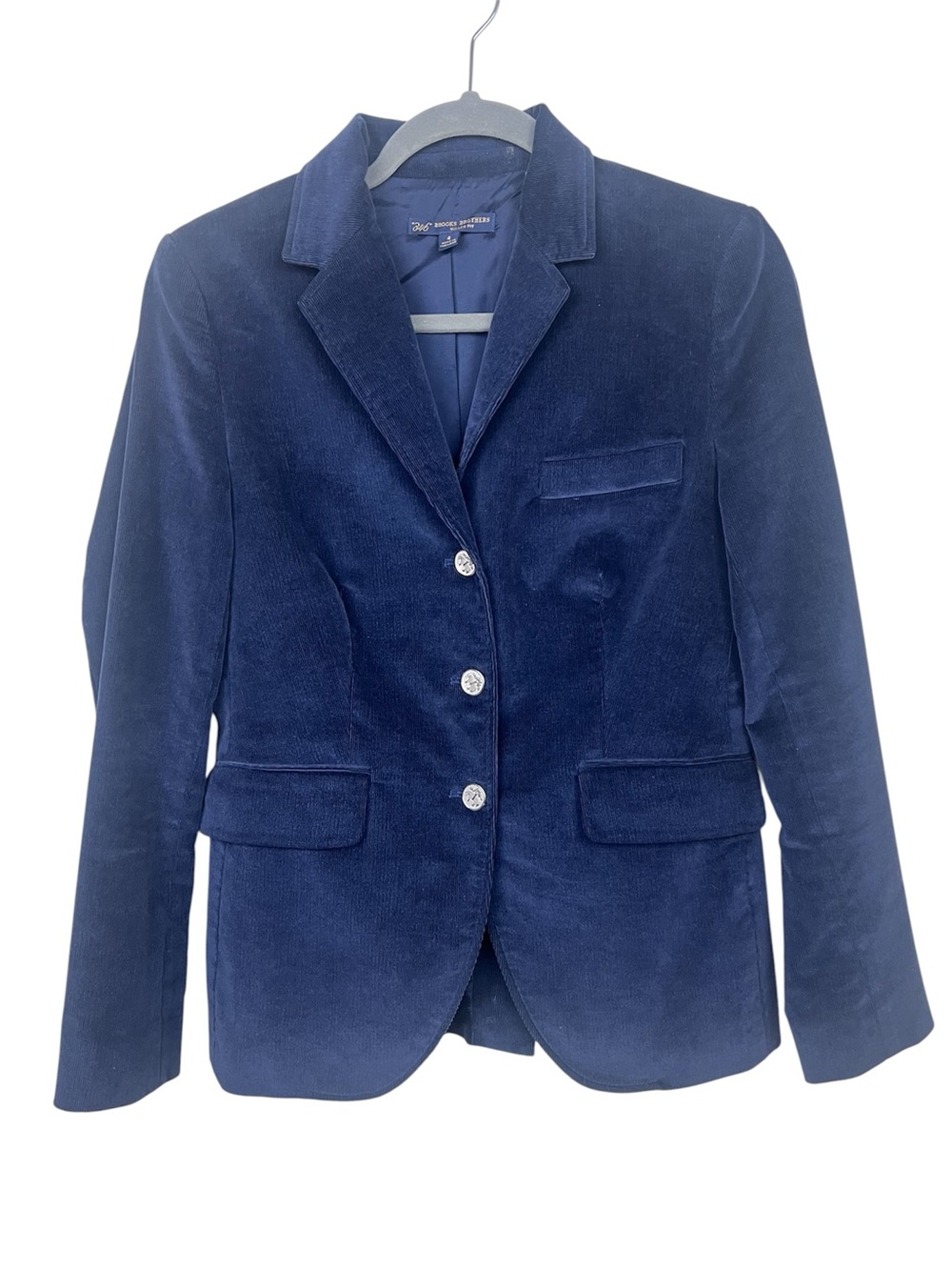 Brooks Brothers 346 Navy Blue Corduroy Blazer Milano Fit Equestrian Style Jacket